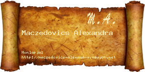 Maczedovics Alexandra névjegykártya